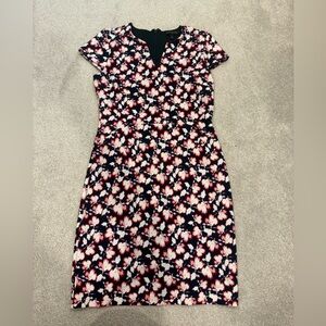 Banana Republic Floral Midi Dress in Pink and Navy